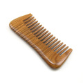FQ marque en bois de dents larges en bois de santal logo personnalisé peigne à barbe naturelle